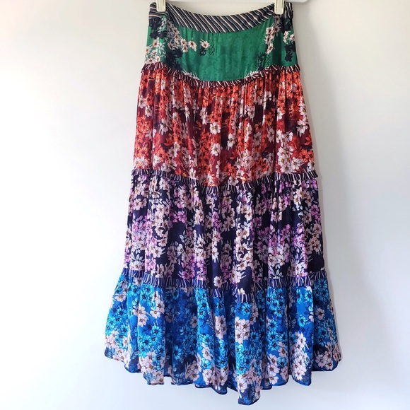 Anthropologie Bhanuni Jyoti Anarosa Tiered Skirt - Picture 3 of 11